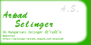 arpad selinger business card
